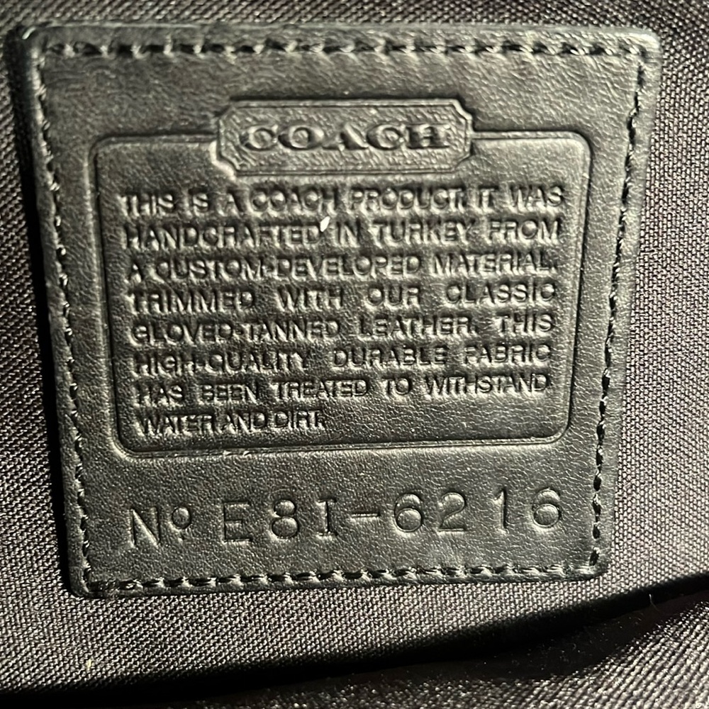 Vintage Coach 6216 Laptop Bag Nylon Leather Briefcase Shoulder Padded Bag  Black - Picture 6 of 12